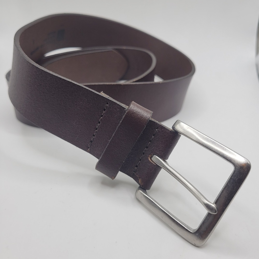 Gap Belt Sml Brown Leather Minimalist Square Buckle USA Casual Everyday Heritage